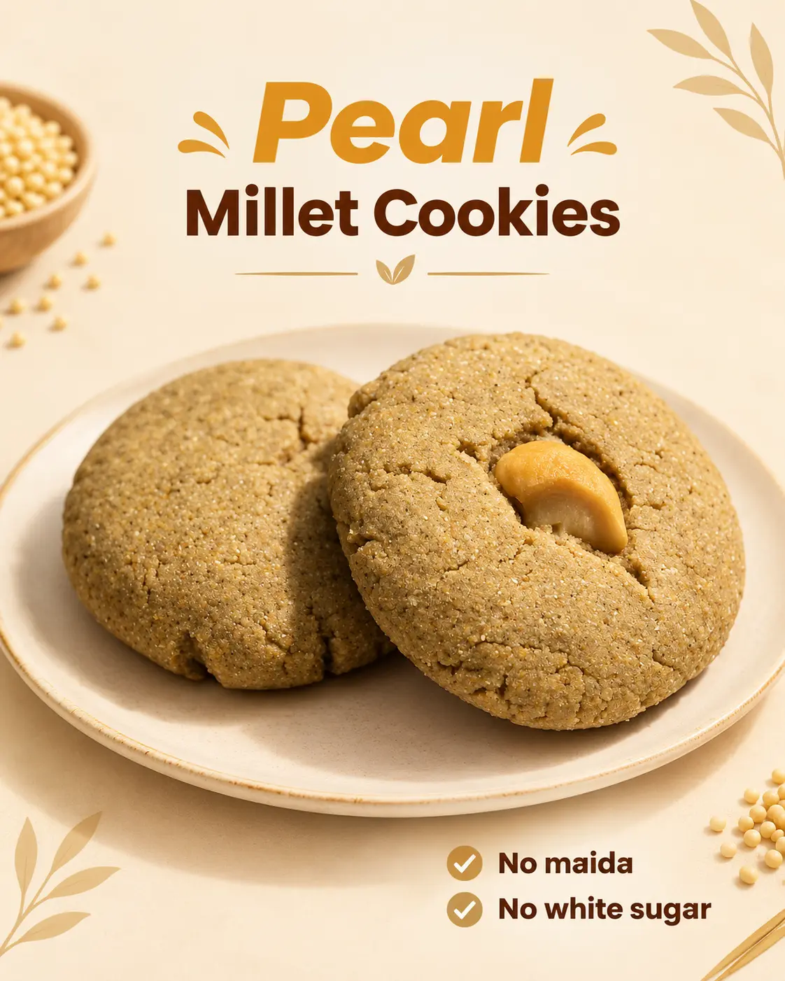 Homemade millet cookies with no maida and no white sugar, OMR Chennai